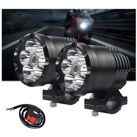 Resim Fochsia Nlpearl Led Motosiklet Sis Farı 2 Adet Far 1 Anahtarlı 12v Aksesuar Işık 