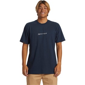 Resim Quiksilver Qs Rushed Logo Dna Erkek Mavi Tişört 