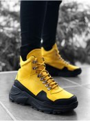 Resim WG Fashion Mp07 St Bağcıklı Ortopedik Yüksek/kalın Taban Su Ve Soğuk Geçirmez Erkek Spor Bot Sarı 