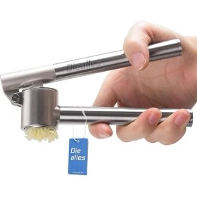 Resim Çelik Sarımsak Presi – Sarımsak Kesici, Sarımsak Ezici, Sağlam Paslanmaz Çelik Saplı, Pratik Bir Mutfak Yardımcısı ve Mutfak Aleti, 15,8 x 5 cm 