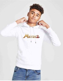 Resim Metin2 Logo Baskılı Unisex Çocuk Kapüşonlu Beyaz Sweatshirt (528623949) Beyaz 