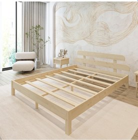 Resim Lotus Model Vernikli Çam Ahşap Karyola-46 90 x 190 