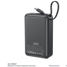 Resim 20000mah 65w Hızlı Şarj Destekli Dijital Ekranlı Dahili Kablolu Type-c Powerbank Beyaz 