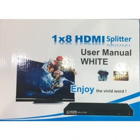 Resim 1/8 Hdmı Splitter ( Hdmı Bölücü) AYNI GÖRÜNTÜYÜ 8 AYRI TELEVİZYONA VERME