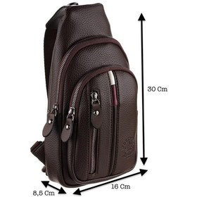Resim Westpolo Vegan Deri Unisex Çapraz Göğüs Ve Omuz Çantası Body Bag - 7006 Kahverengi 