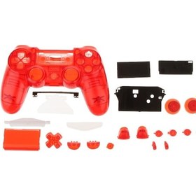 Resim Suntek PS4 Denetleyicisi İçin Full Kasa Kabuk Mod Takımı Şeffaf Kırmızı 