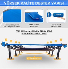 Resim Kingcamp Sequoia Ultralight Katlanır Kampet Portatif Yatak Blue/blk Mavi 