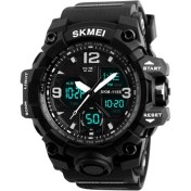 Resim Skmei 1155 Erkek Kol Saati Askeri Digital - Analog Ekran Silikon Kasa ve Kordon 