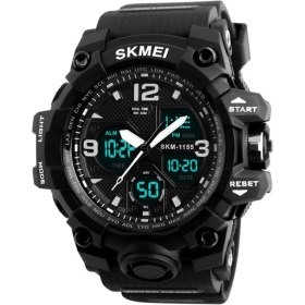 Resim Skmei 1155 Erkek Kol Saati Askeri Digital - Analog Ekran Silikon Kasa ve Kordon 