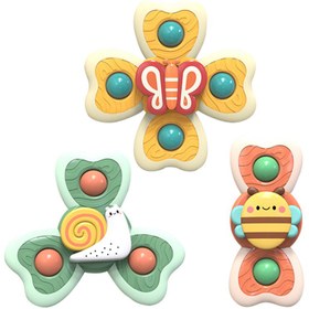 Resim Renkli Emiş Kupası Dönen Üst Oyuncaklar - Pencereler, Banyolar ve Seyahat için Eğlenceli Böcek & Doğa Temalı Spinner'lar - Gençler İçin Mükemmel Duyusal Hediye 