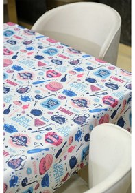 Resim Sufre Sıvı Geçirmez Masa Örtüsü Sofra Bezi Sofra Örtüsü Piknik Örtüsü Turkuaz 