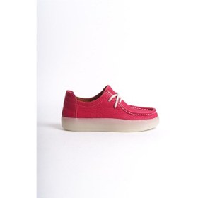 Resim Mubiano Hakiki Deri Mbmtt401-fs Kadın Kalın Taban Bağcık Detay Fuşya Loafer Fuşya 