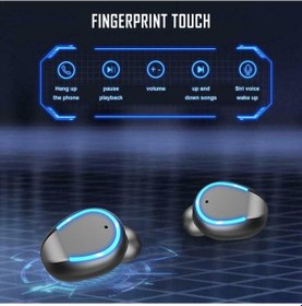Resim Xindoker F9-2u Kablosuz Bluetooth Kulaklık - Şarj Kılıfı İle Powerbank Ve Telefon Tutucu Özellikli Kablosuz Mini Kulaklık 