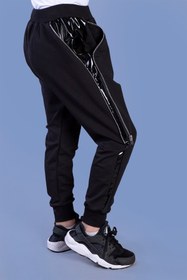 Resim Toontoy Unisex Çocuk Fermuar Detaylı Deri Görünümlü Eşofman Alt 