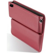 Resim Araba Koltuk Aralığı Pu Deri Depolama Kutusu - Çok Fonksiyonlu Araç İçi Eşya Saklama Aleti Bordo - Model 049 