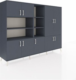 Resim Hyperion Dolap 14 Raflı 9 Kapaklı 220x44x163 Antrasit-antrasit Antrasit - Antrasit 