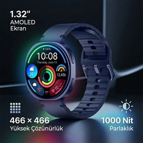 Resim Bix TSW3 42mm Ultra İnce 1.32 inç AMOLED Ekran Bluetooth Aramalı Metal Çerçeve Nabız SpO2 Ölçer Akıllı Saat Turuncu 