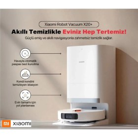 Resim Xiaomi Robot Vacuum X20 Pro Beyaz 7.000 Pa Emiş Gücü Otomatik Paspas Yıkama Halı Tanıma Robot Süpürge Beyaz 
