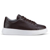 Resim Hatemoğlu Erkek Kahverengi %100 Deri Esnek Taban Bağcıklı Casual Ayakkabı Sneaker 