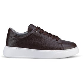 Resim Hatemoğlu Erkek Kahverengi %100 Deri Esnek Taban Bağcıklı Casual Ayakkabı Sneaker 