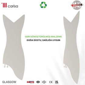 Resim Carisa Glasgow Dikey İnce Tasarım Çelik Radyatör Modern Tasarım Beyaz - 1190x400 mm 