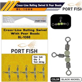 Resim Portfish Bl-1088 Üçlü Fosforlu Bilyalı Fırdöndü 10 12 