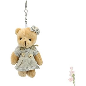 Resim Peluş Kıyafetli Kız Model Ayıcık Anahtarlık 12.5 x 8.5 CM Kahverengi 