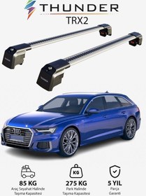 Resim Audı A6 Avant 2019-sonrası Trx2 Thunder Carrier Kilitli Ara Atkı Taşıyıcı Tavan Barı Siyah 
