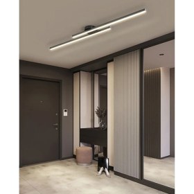 Resim Avizen Lighting Project Modern Tavan Koridor Aydınlatması Çubuk LED Siyah Lineer Avize Armatür 