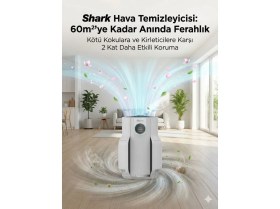 Resim Shark Clean Sense Iq Teknolojili Büyük Boy Hava Temizleyici Makine Toz Duman Polen ve Tüy Engelleyici Otomatik Sensörlü Uyku Modlu Koku Önleyici Beyaz 