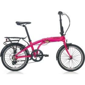 Resim Carraro Flexi 106 20 Jant 6 Vites Katlanır Bisiklet Fuşya-Siyah-Beyaz (32 Cm) 