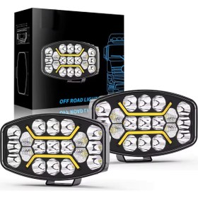 Resim ASTRA LED 10'' Beyaz-Turuncu LED Çalışma Lambası Spot Projektör + Tır Kamyon Road 12-24VOLT 