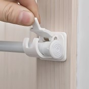 Resim 4 adet Duvar Montajlı Perde Çubuğu Tutucu Seti, Ayarlanabilir, Kendinden Yapışkanlı, Beyaz, Plastik, Kolay Kurulum, Çağdaş Tarz, Çubuklarla, Yatak Odası, Oturma Odası, Mutfak, Banyo, Kullanım Çubukları için 