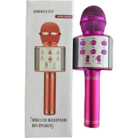 Resim WS-858 Karaoke Mikrofon ve Hoparlör Pembe 