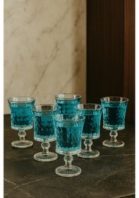 Resim 6 Lı Kristal Cam Kahve Yanı Su Bardağı Bardak 85ml şeffaf 