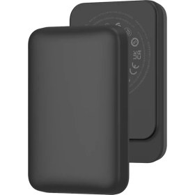 Resim WIWU Wi-P037 Qi Şarj Teknolojili LED Işık Göstergeli Magsafe Kablosuz Powerbank 5000mAh 15W Siyah 