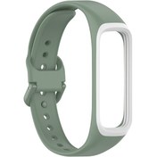 Resim Samsung Galaxy Fit 2/sm-r220 İçin Çift Renkli Silikon Saat Kordonu Yedek Kayış 