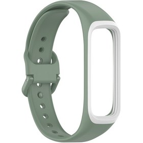 Resim Samsung Galaxy Fit 2/sm-r220 İçin Çift Renkli Silikon Saat Kordonu Yedek Kayış 