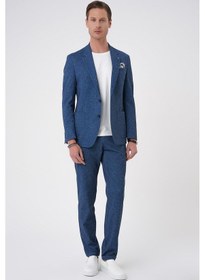 Resim Efor Comfort Fit Mono Yaka Çift Yırtmaç Torba Cep Casual Gece Mavisi Ceket C 701 Gece Mavisi 