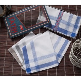 Resim Gözde Fatih Kutulu 40X40 Cm Düzine 12 Adet Kumaş Mendil Fm 03 (412271838) Gri - Kahverengi - Mavi 