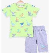 Resim Breeze Erkek Çocuk Şortlıu Takım Dinozor Baskılı 2-6 Yaş, Fıstık Yeşili 