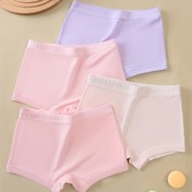Resim 4 Adet Pastel Renklerde Yumuşak Modal Kız Boksör Külot - Esnek & Rahat, Düz Renk, Elastik Bel, Makinede Yıkanabilir - Bedenler 30.48cm-24, Konforlu İç Çamaşırı | Basit Tasarım | Yüksek Esneklik Malzeme, Boksör Şortları 