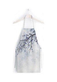 Resim Blue Mini Flowers Mutfak Önlüğü Keten Kumaş, Uluslararası Yıkama Ve Solmama Sertifikası Çok Renkli 