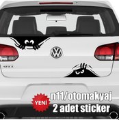 Resim Seat Sticker Hayalet Canavar Göz Bagaj Kapı Far Altı Uyumlu 