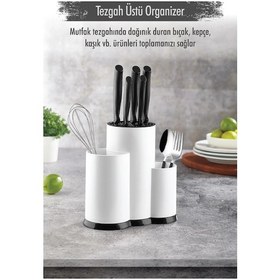 Resim Tezgah Üstü Beyaz Kaşıklık & Bıçaklık & Kepçelik & Organizer Çok Renkli 