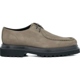 Resim Tuna Hakiki Nubuk Deri Modern Haki Loafer Erkek Ayakkabı Eva Taban - 3094 