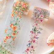 Resim 6 Stil Çiçekli Asma Series Scrapbooking Dekoratif Su Geçirmez PET Bant, 1 Rulo, Bitki Temalı El Sanatları Yapıştırıcısı, Beyaz/Kırmızı/Sarı/Turuncu/Yeşil/Fıskiyo, Plastik, Ahşap Yüzey Uyumlu 