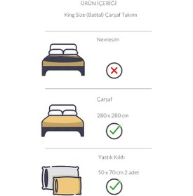 Resim Varol İkaros Serisi King Size Çarşaf Takımı 57 Tel %100 Pamuk 