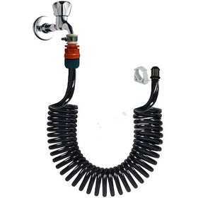 Resim Plasyay Spiral Wc Banyo Yıkama Seti Kelepçe Adaptörlü Siyah 2.5 M 