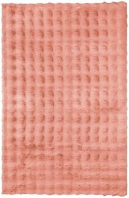 Resim Aries Home Tavşan Tüyü Yumuşak Keçeleşmez Dekoratif Bubble İthal Kalite Post Halı Pembe 80 x 150 